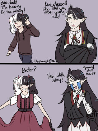 Lilith and Alucard - Funayuurei's OCs (Art Fight)
